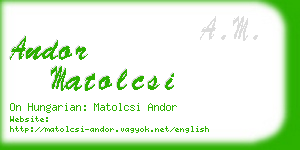 andor matolcsi business card